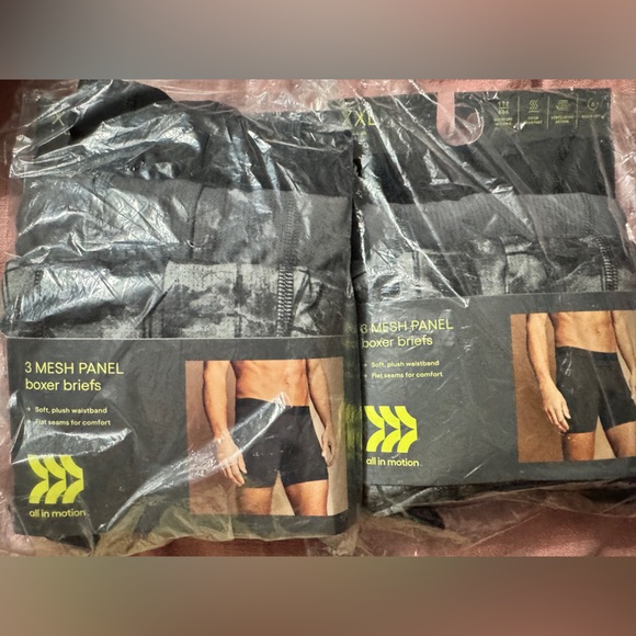 Men’s Mesh Panel Boxer Briefs Black/Gray/Black Camo - All in Motion 2-3packs XXL - Picture 1 of 3